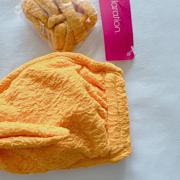 Xhilaration NWT marigold yellow tie Front Bandeau Bikini Top women's swimsuit - Picture 5 of 9